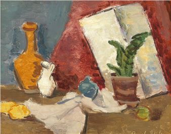 Natură statică cu vase și aloe vera