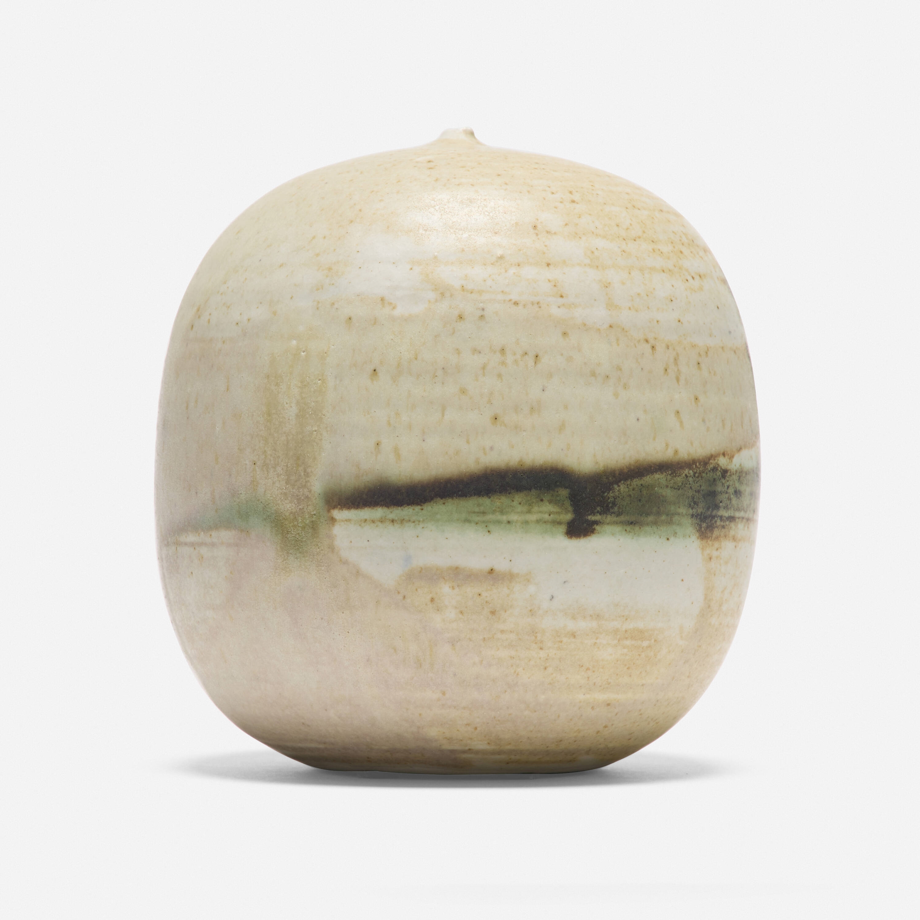 Artwork by Toshiko Takaezu, Closed Form (with rattle, Made of Glazed Porcelain