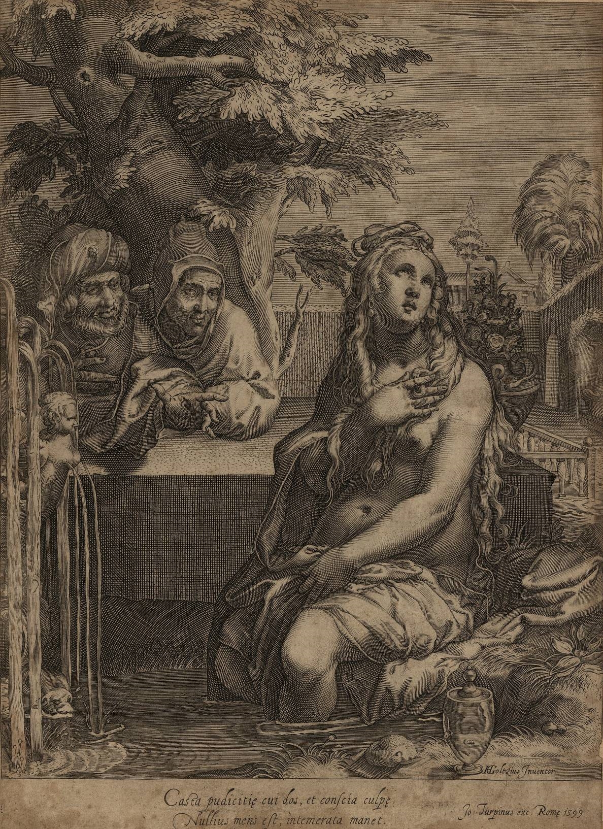 Artwork by Hendrick Goltzius, Allegory of Rome, Made of Engraving