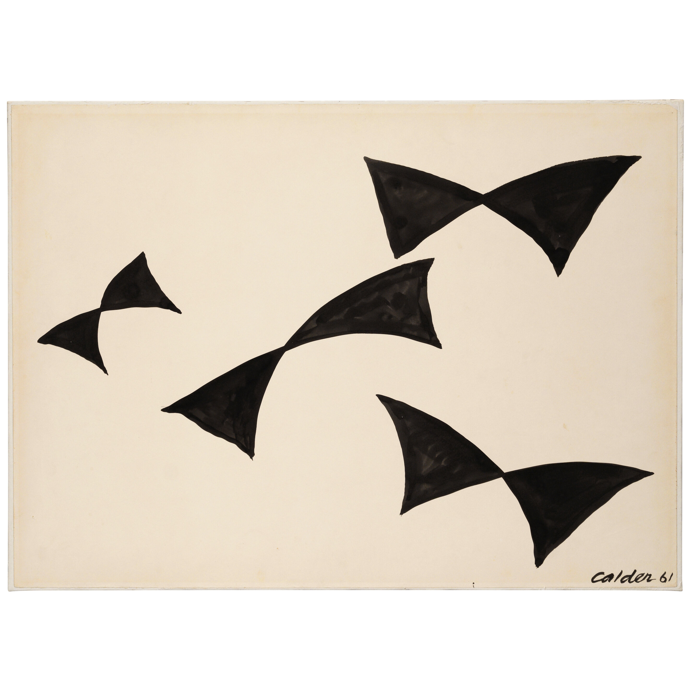 Artwork by Alexander Calder, Untitled, Made of ink on paper laid on canvas