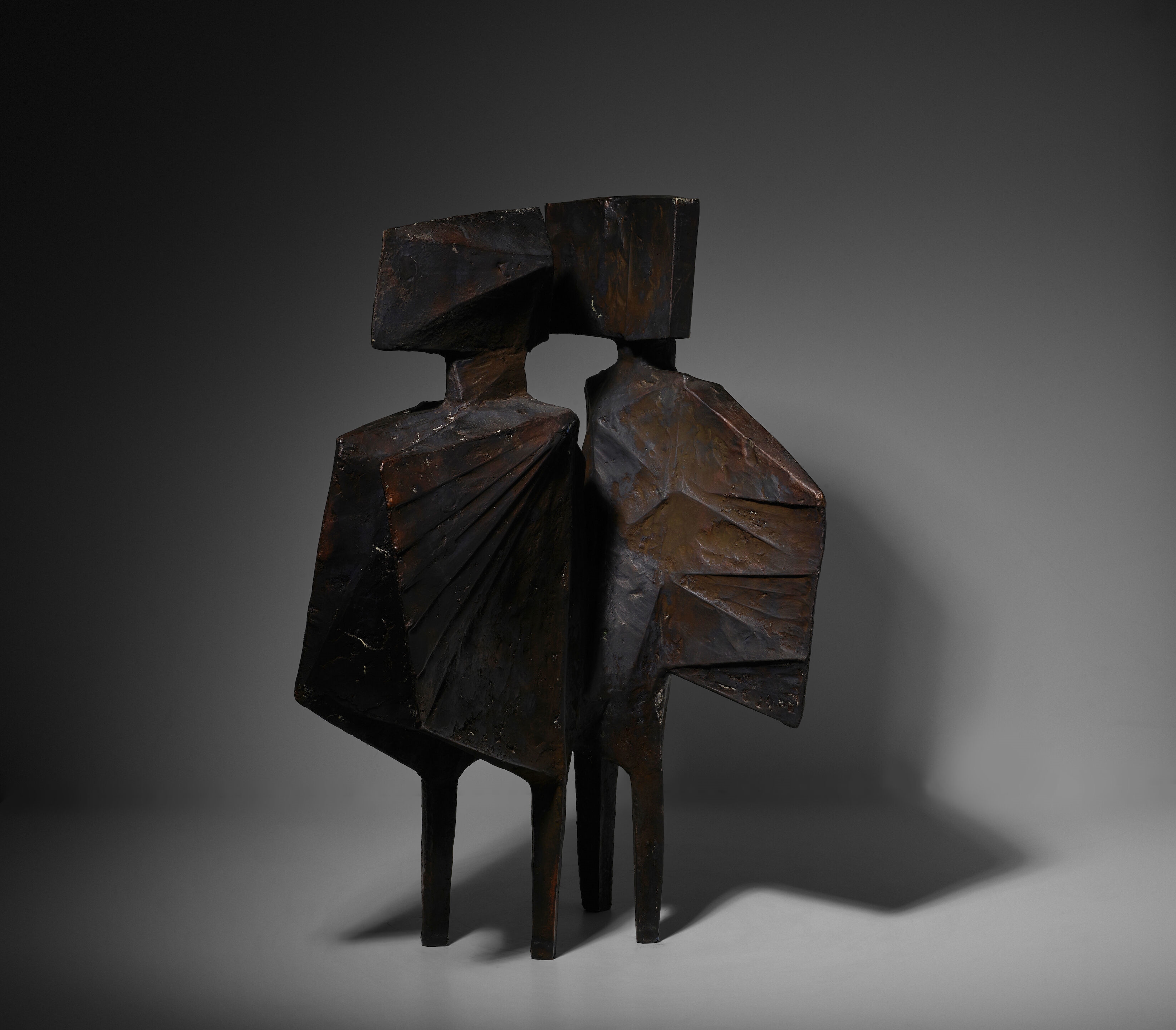 Artwork by Lynn Chadwick, Conjunction XIV, Made of bronze with dark brown patina