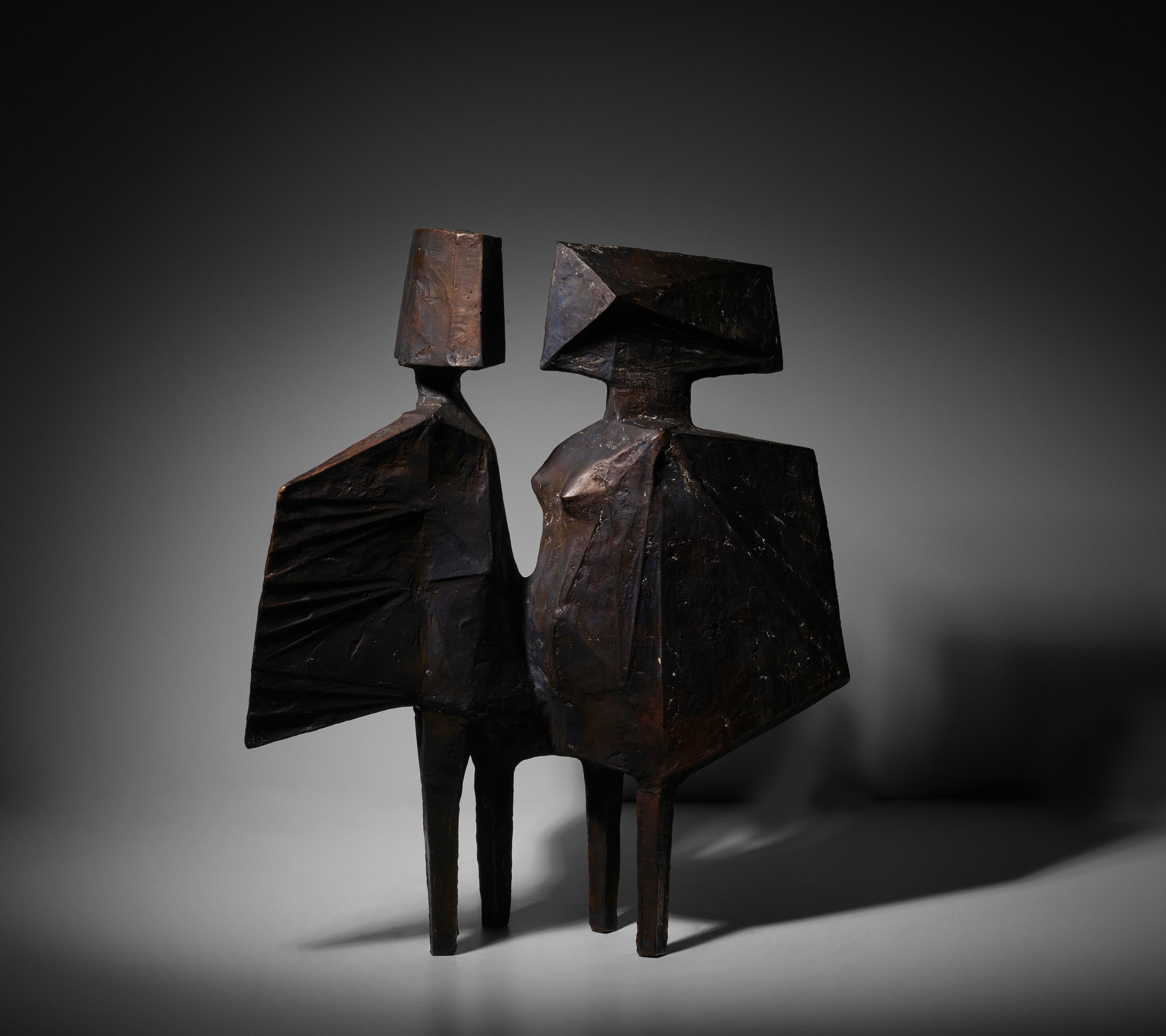 Artwork by Lynn Chadwick, Conjunction XIV, Made of bronze with dark brown patina