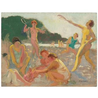 Jeu de raquettes sur la plage