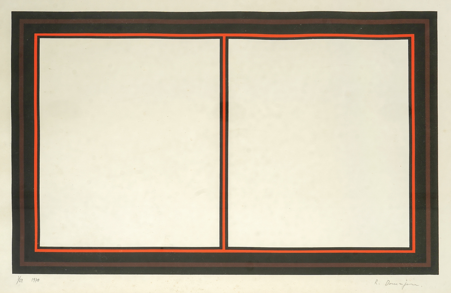 Artwork by Radomir Damnjanovic-Damnjan, Bijeli kvadrati [1970, Made of serigraph on paper