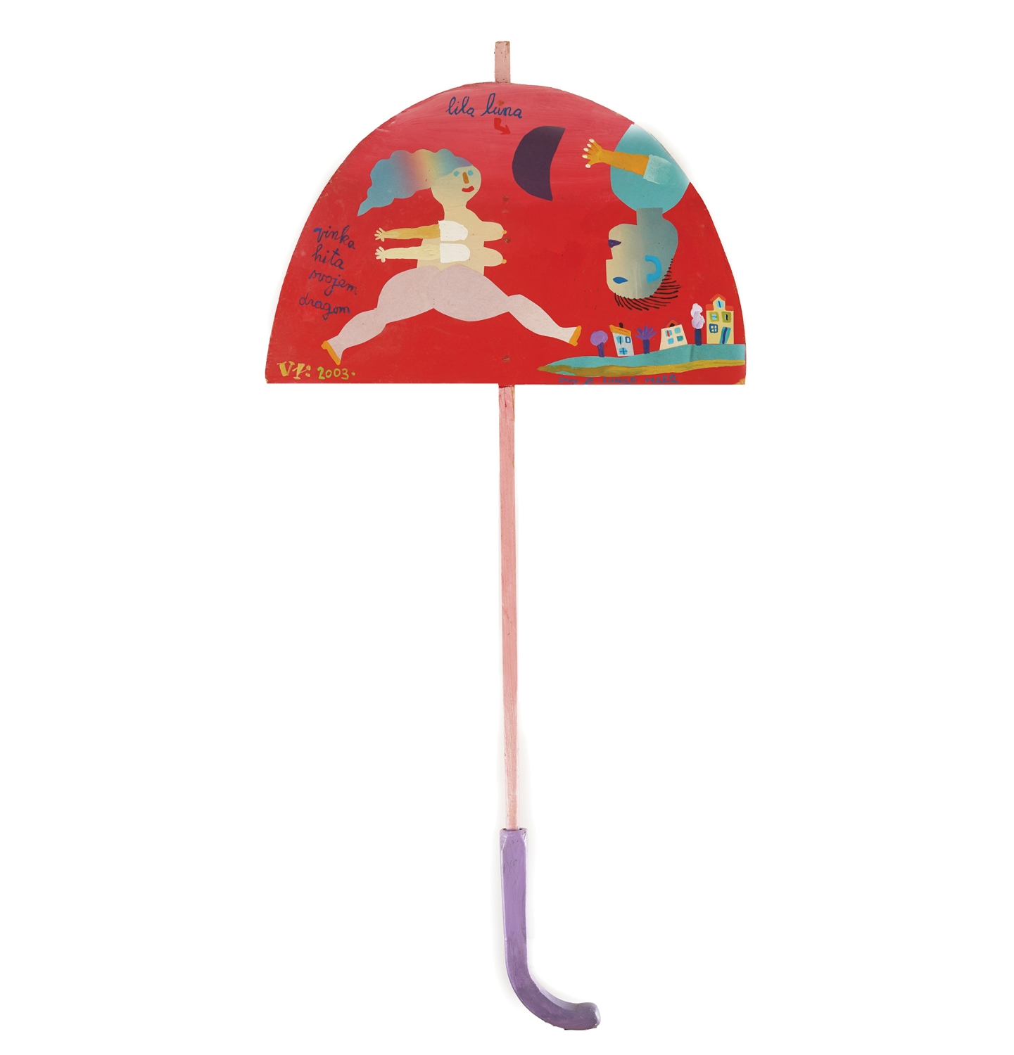 Artwork by Vjekoslav Vojo Radoicic, Vinko hita svojem dragom [2003, Made of ulje i kolaž na šperploči