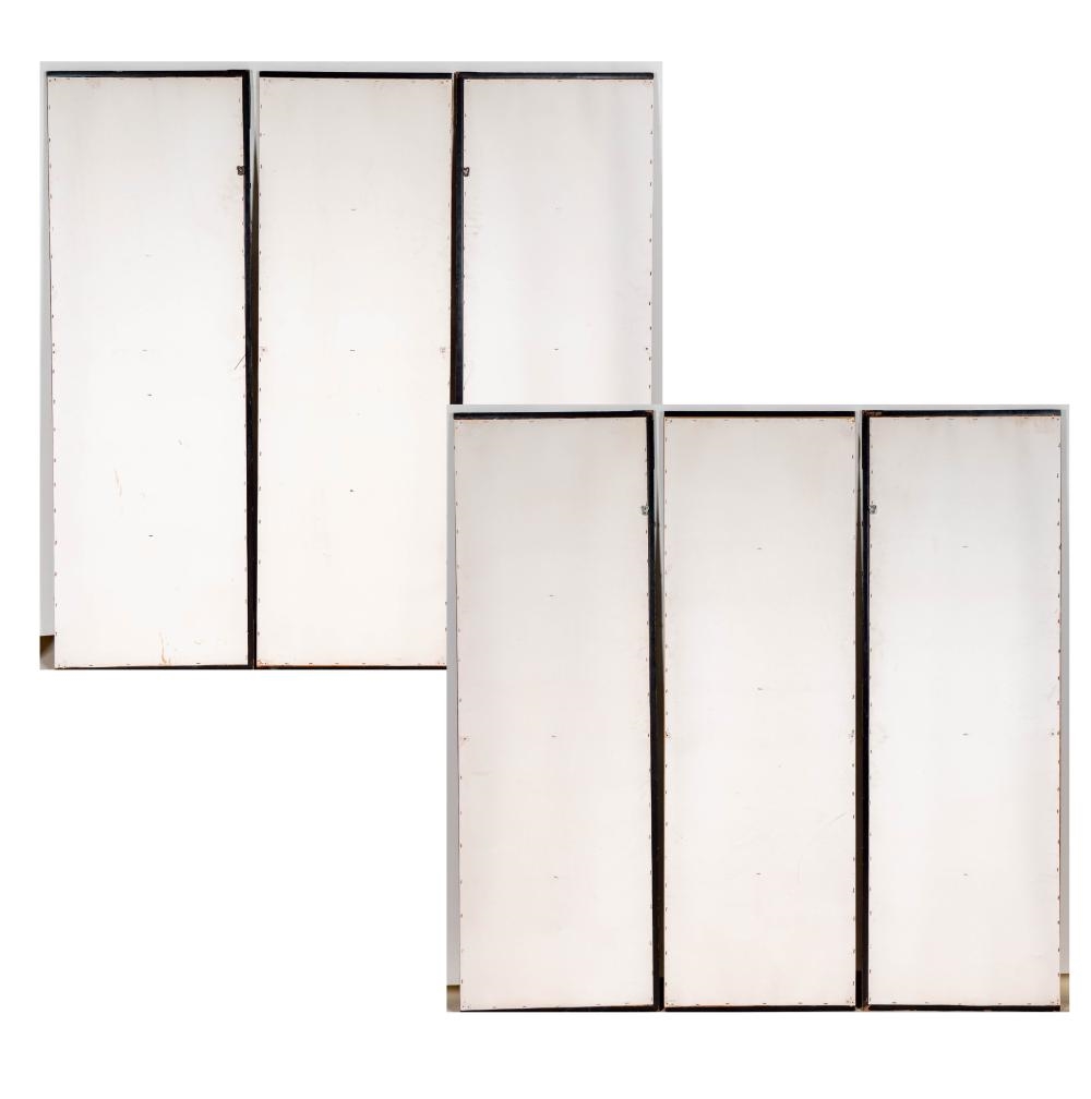 Artwork by Japanese School, Two Japanese Edo Period Three-Panel Screens, Made of Layered Gold Leaf, Ink, And Mineral Pigments