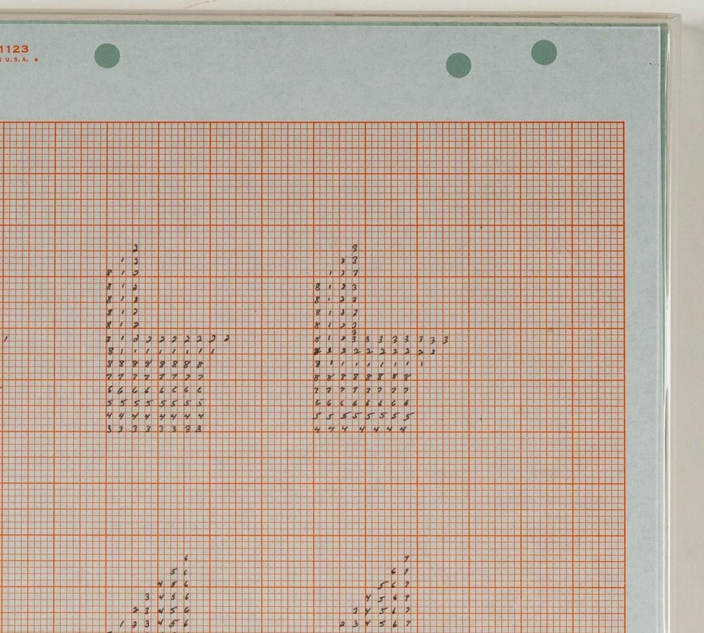 Artwork by Channa Horwitz, Playin with 8 Numbers, Made of Graphite On Graph Paper