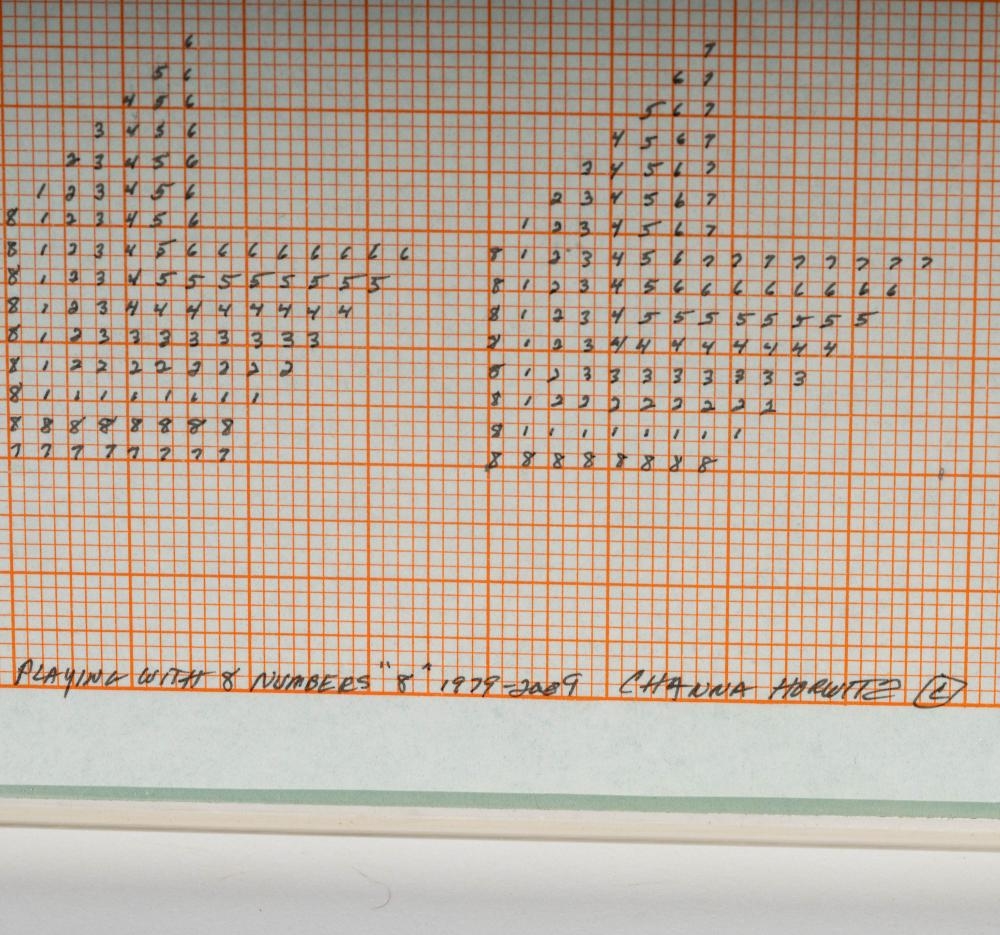 Artwork by Channa Horwitz, Playin with 8 Numbers, Made of Graphite On Graph Paper