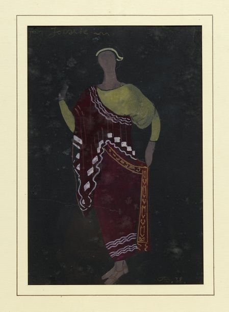 Artwork by André Bakst, LOT of three costume designs, Made of Watercolor On Paper