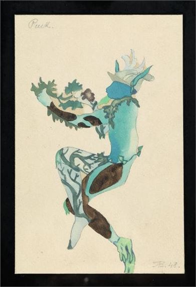 LOT of four costume designs by André Bakst, 1940s