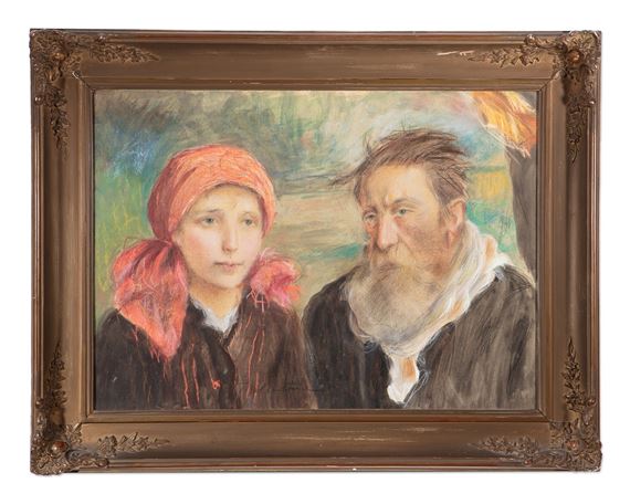 Theodor Axentowicz | Portrét starce a dívky v šátku | MutualArt