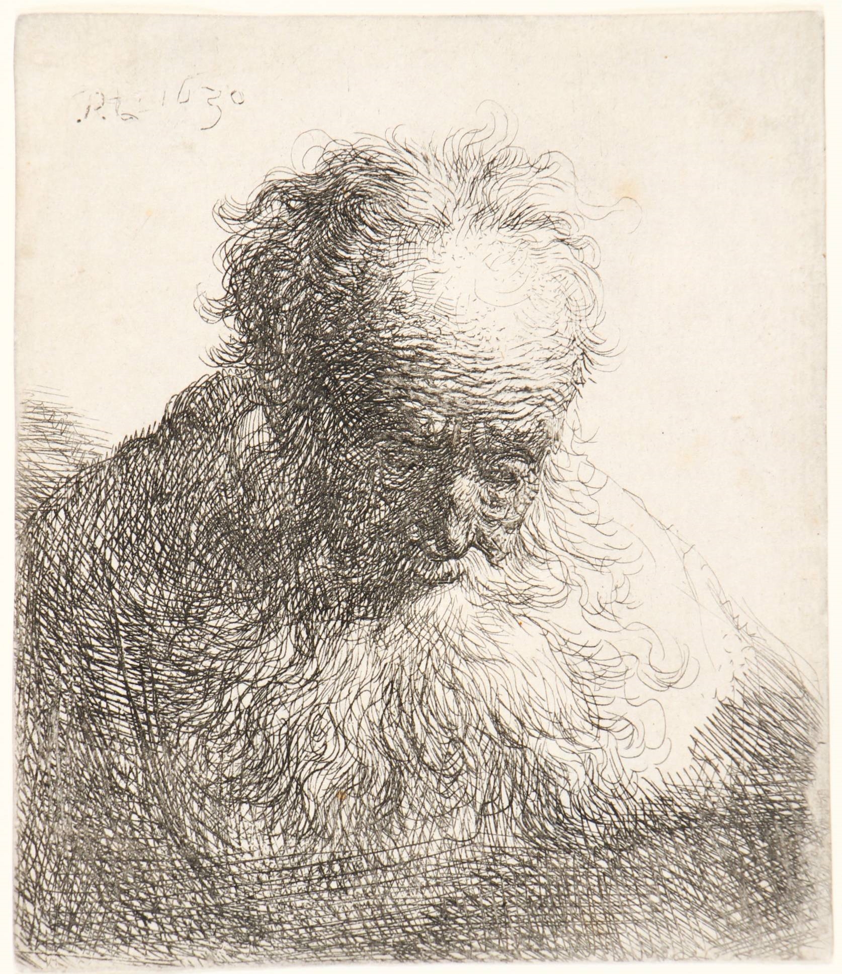 Rembrandt van Rijn | Bust of an old man with a flowing beard (1630 ...