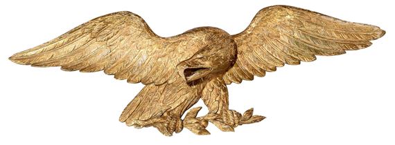 American Classical Carved and Gilt Pine Spread Wing Eagle - American School, 19th Century