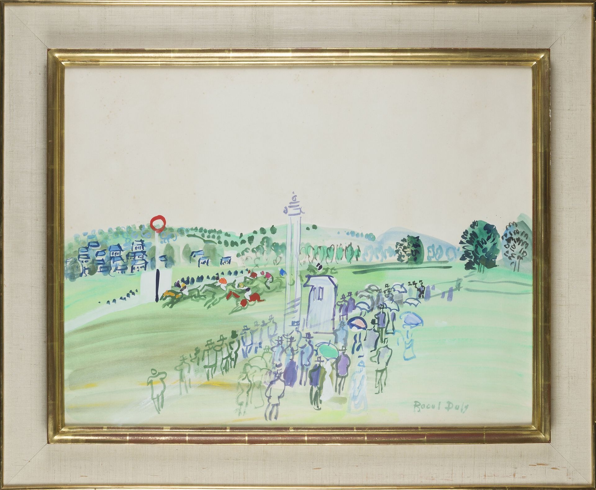 Artwork by Raoul Dufy, The races at Deauville, Made of Gouache On Paper