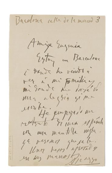 Pablo Picasso | Handwritten letter in brown ink on one page | MutualArt