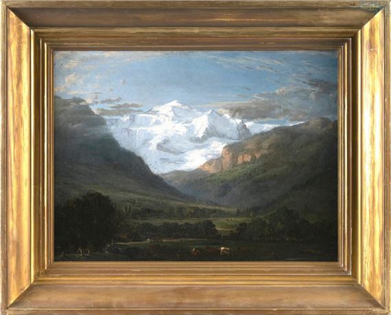 Mountain landscape with cattle by Winckworth Allan Gay, 1855