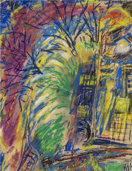 urban landscape with buildings and trees by Ernest Zobole