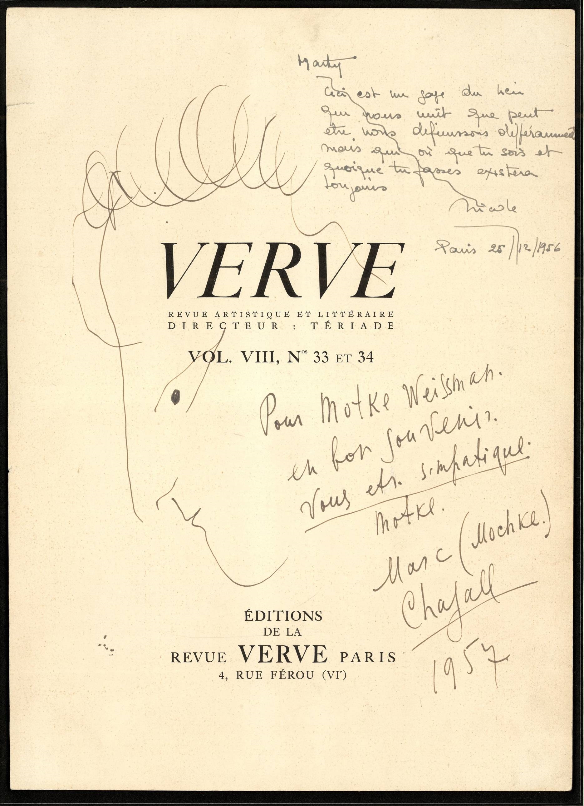 Artwork by Marc Chagall, Selfportrait, Made of Pen And Brown Ink
