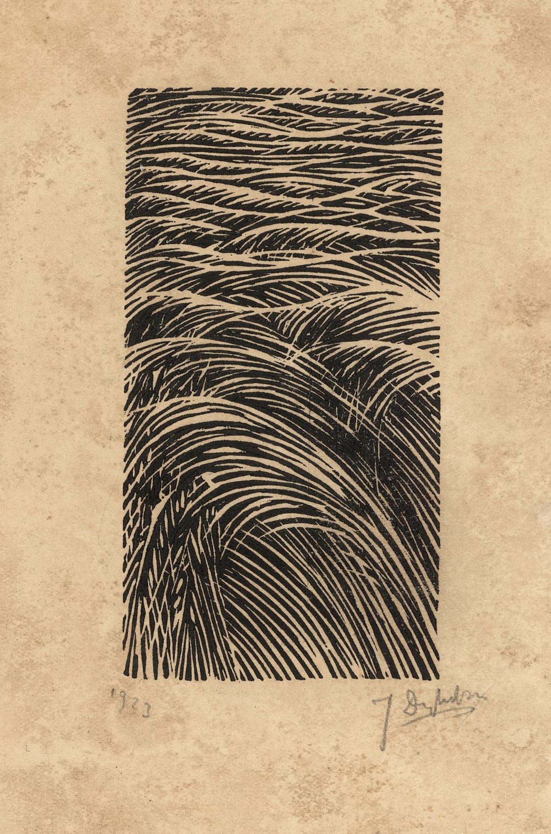 Artwork by Johan Dijkstra, Zooals het koren ruischt, Made of Woodcut