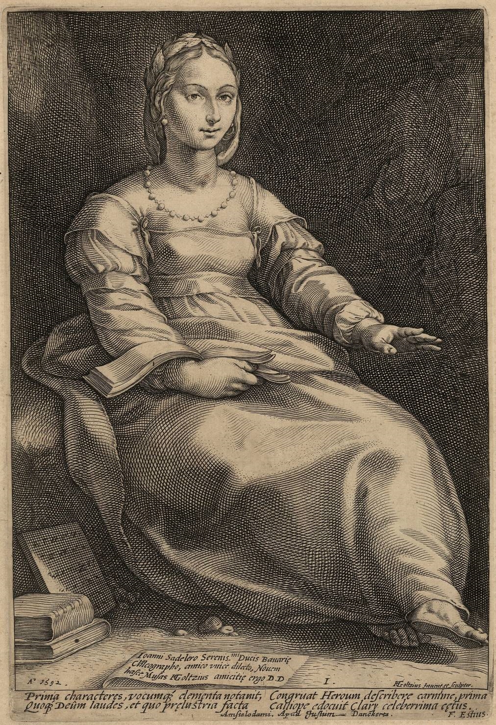 Artwork by Hendrick Goltzius, Allegory of Rome, Made of Engraving