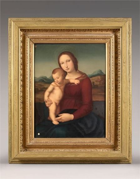 Raffaello Sanzio | Porcelain plate depicting a Virgin and Child or ...