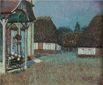 Thatched cottages in Thibouville