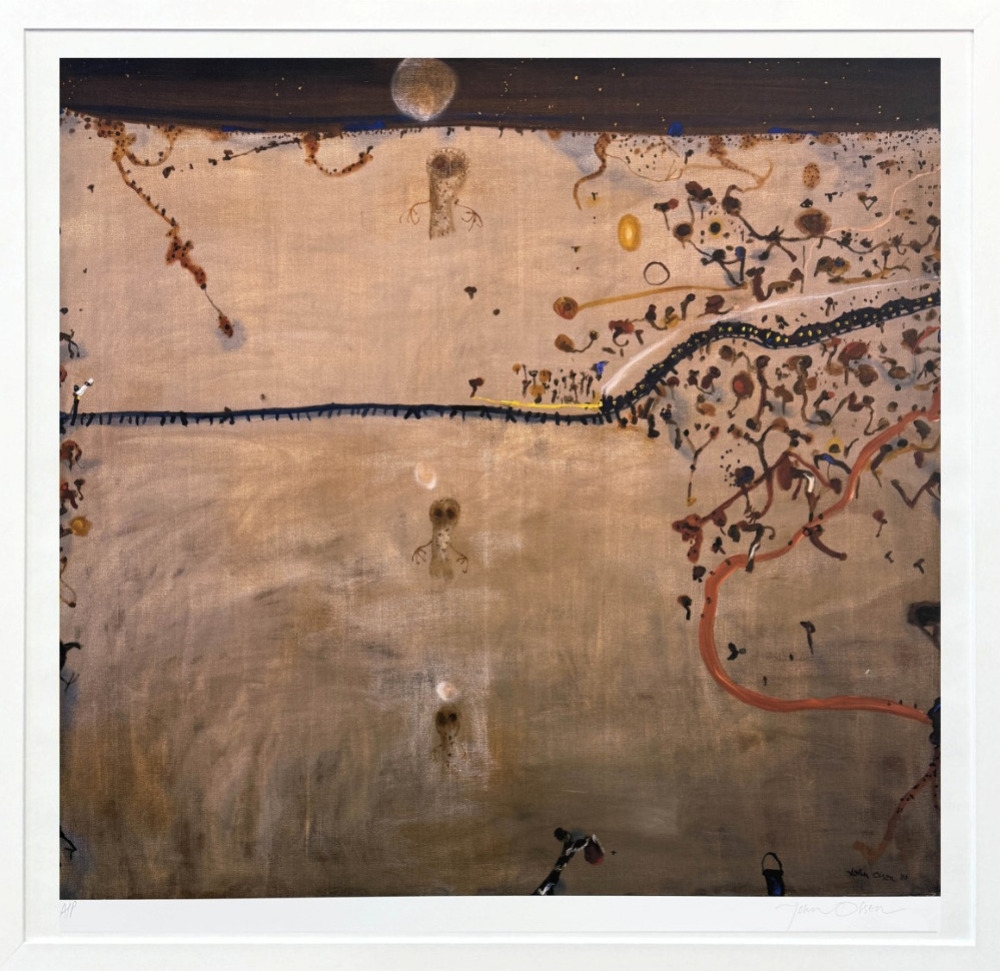 Artwork by John Olsen, Night Train and Owls, Made of Giclee