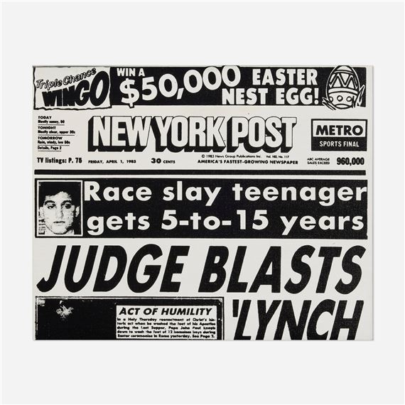 New York Post, Front Page (Judge Blasts Lynch