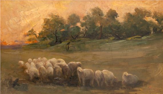 Ion Niculescu Țincu | Mioare la apus (Circa 17) | MutualArt