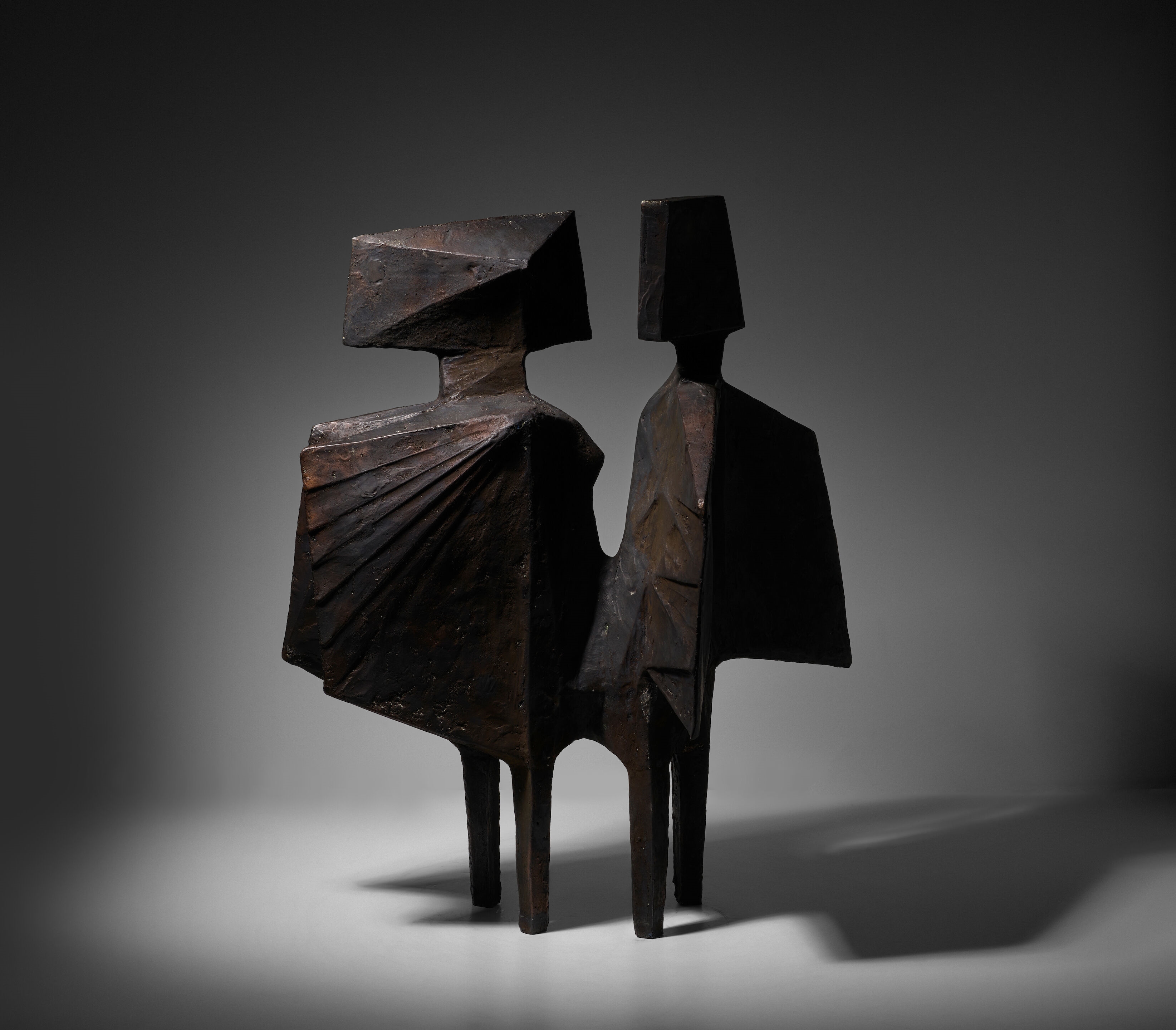 Artwork by Lynn Chadwick, Conjunction XIV, Made of bronze with dark brown patina