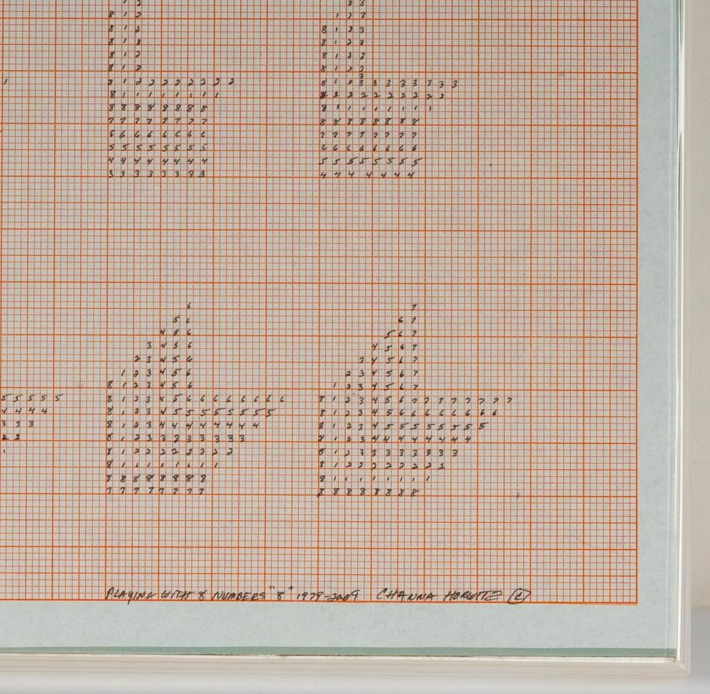 Artwork by Channa Horwitz, Playin with 8 Numbers, Made of Graphite On Graph Paper