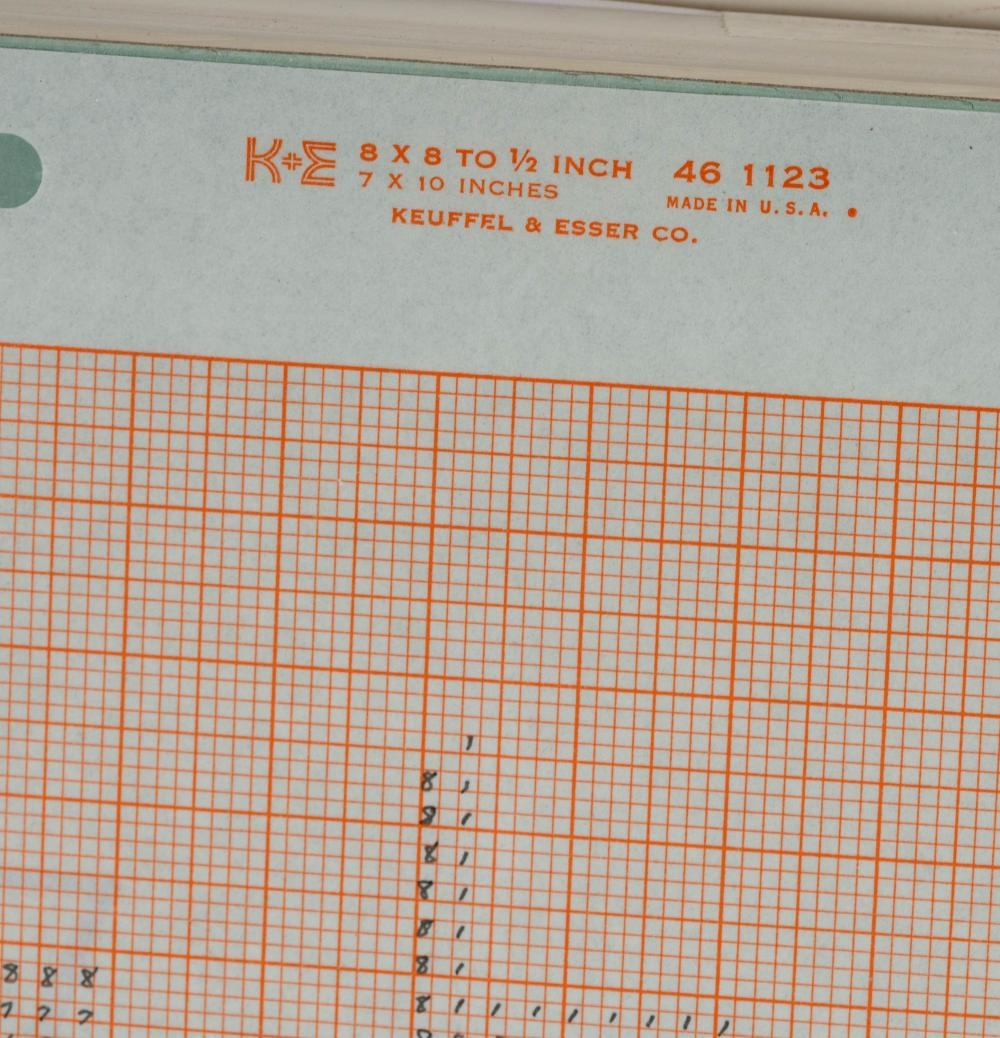 Artwork by Channa Horwitz, Playin with 8 Numbers, Made of Graphite On Graph Paper