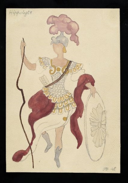 Artwork by André Bakst, LOT of three costume designs, Made of Watercolor On Paper