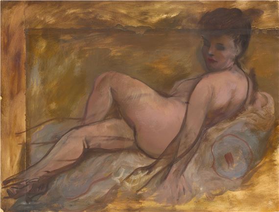 Model on the couch by George Grosz, 1939-1940