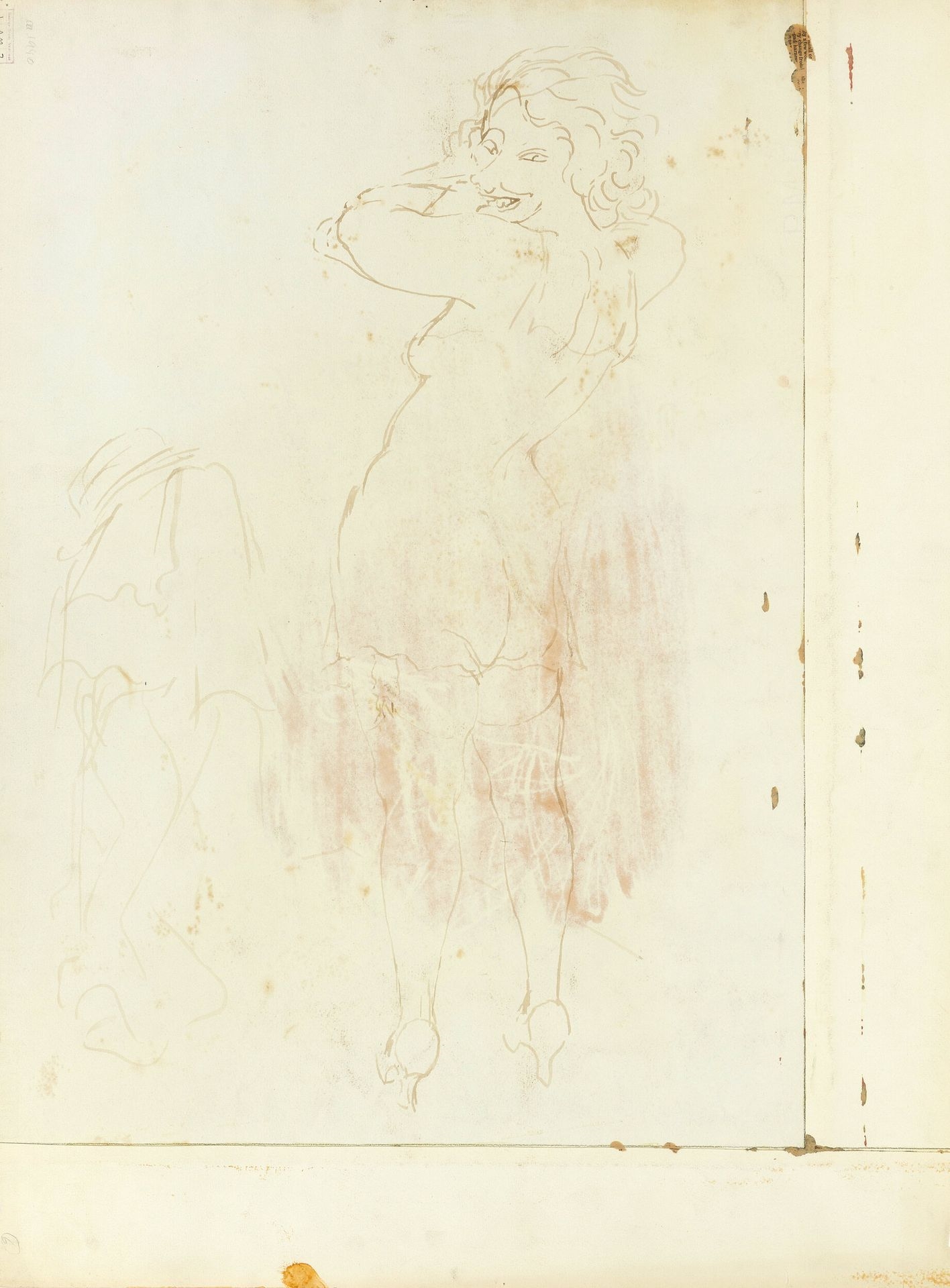 Artwork by George Grosz, Model on the couch, Made of Mixed Media And Double-Sided Collage