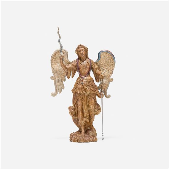 Baroque figure of Saint Michael - Continental School, 19th Century