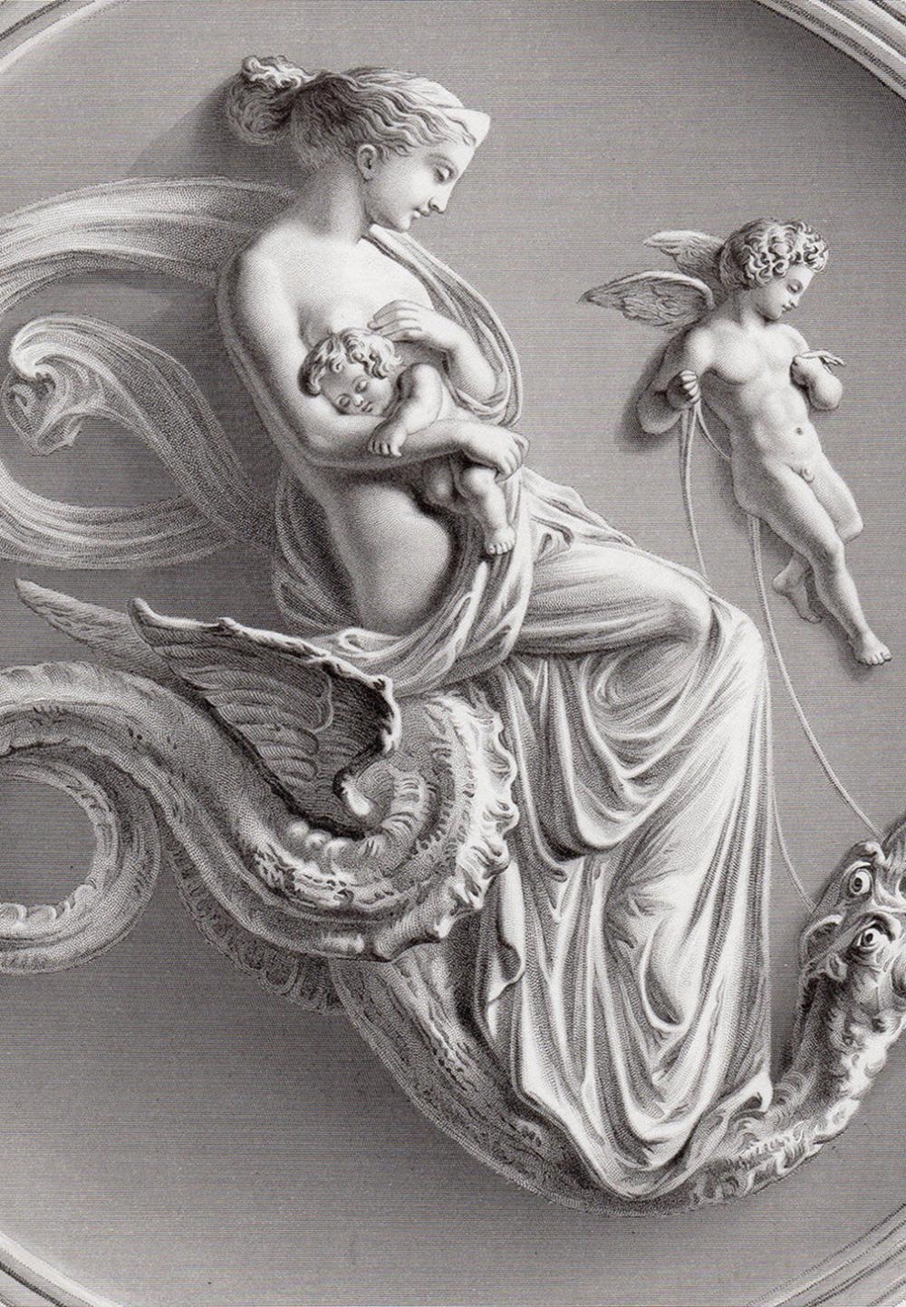 Artwork by John Graham Lough, Night's Swift Dragons cut the Clouds Full Fast, Made of Antique Engraving On Wove Paper