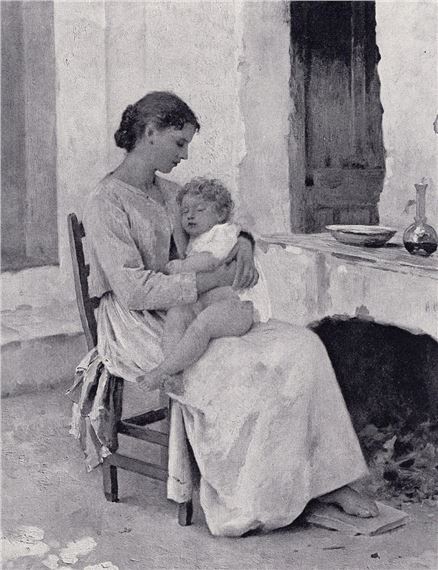 The Young Mother - Edouard Alexandre Sain