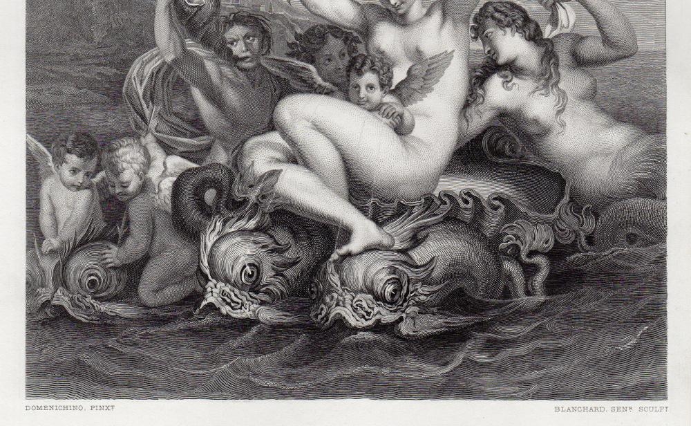 Artwork by Domenichino, Triumph of Galatea, Made of Steel Engraving On Wove Paper