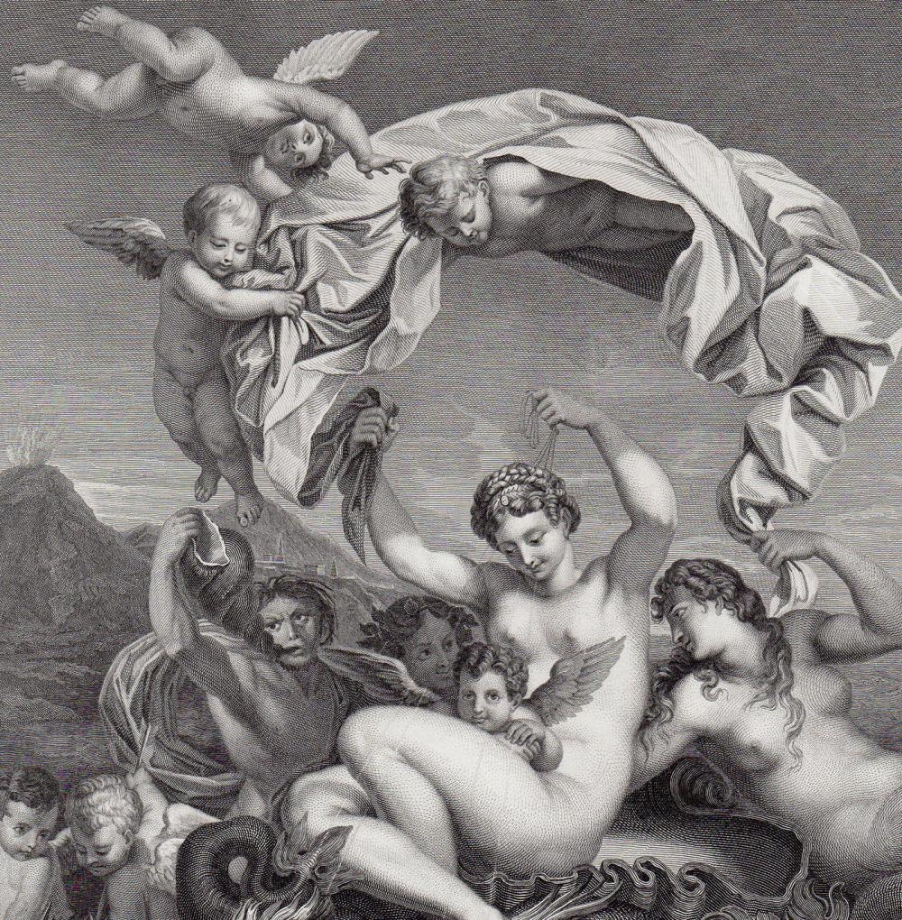Artwork by Domenichino, Triumph of Galatea, Made of Steel Engraving On Wove Paper