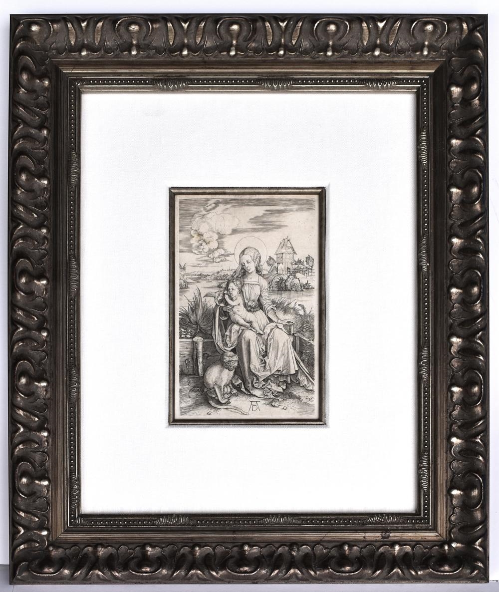 Artwork by Albrecht Dürer, The Virgin and Child with the Monkey, Made of Copper Plate Engraving On Laid Paper