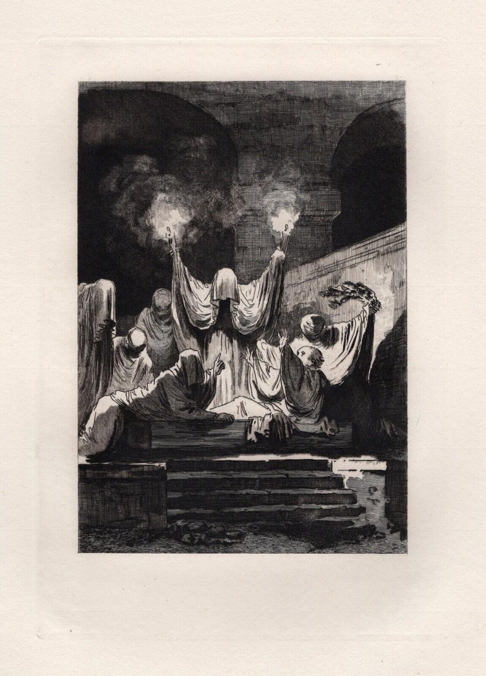 Artwork by Jean-Honoré Fragonard, Feronde or Purgatory - Tale of La Fontaine, Made of Etching On Laid Paper