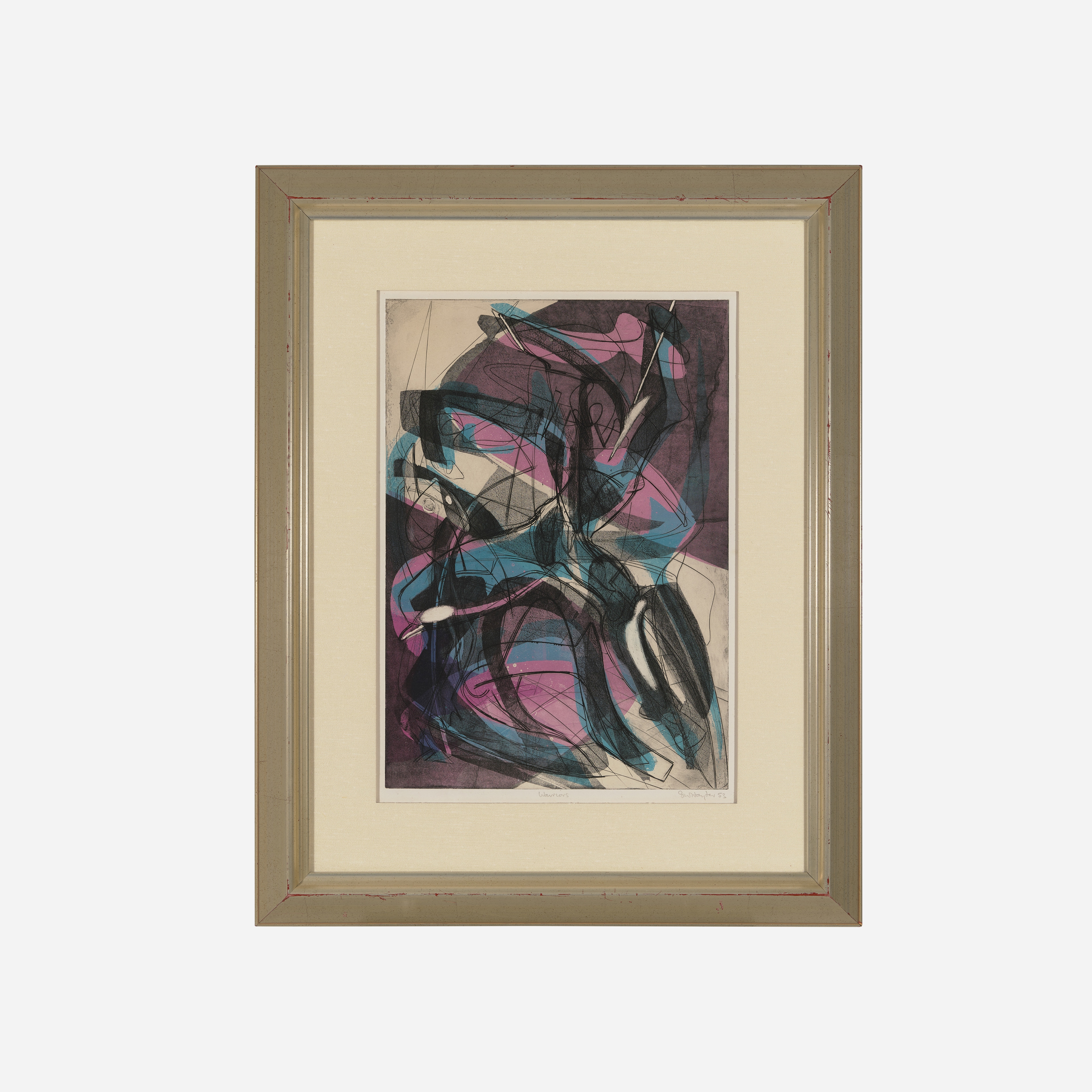 Artwork by Stanley William Hayter, Warriors, Made of Engraving In Colors, Soft-Ground Etching And Scorper