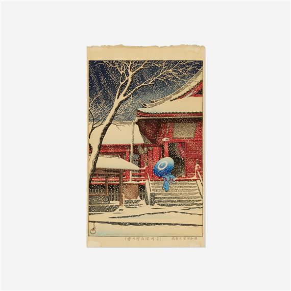 Ueno Kiyomizu-dō no yuki (Snow at Kiyomizu Hall, Ueno - Hasui Kawase