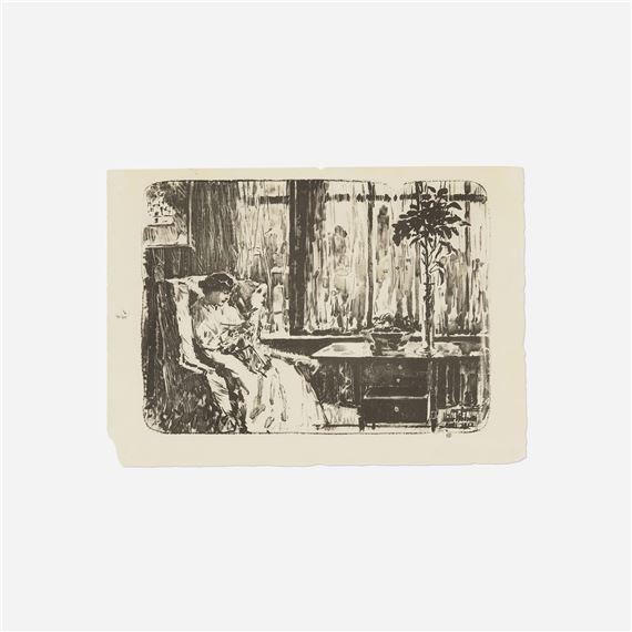 The Broad Curtain (Mrs. Hassam Knitting - Childe Hassam