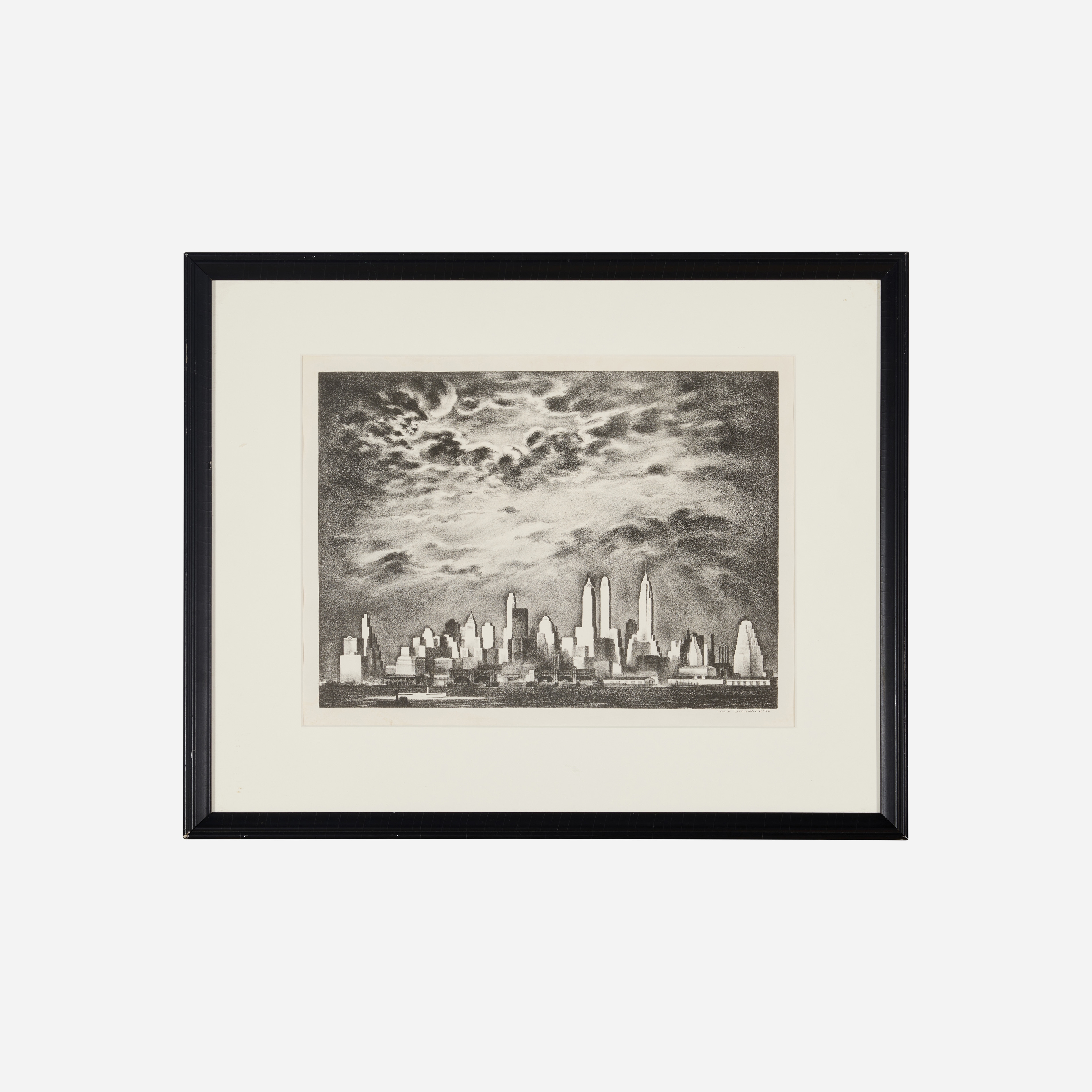 Artwork by Louis Lozowick, Storm over Manhattan, Made of Lithograph
