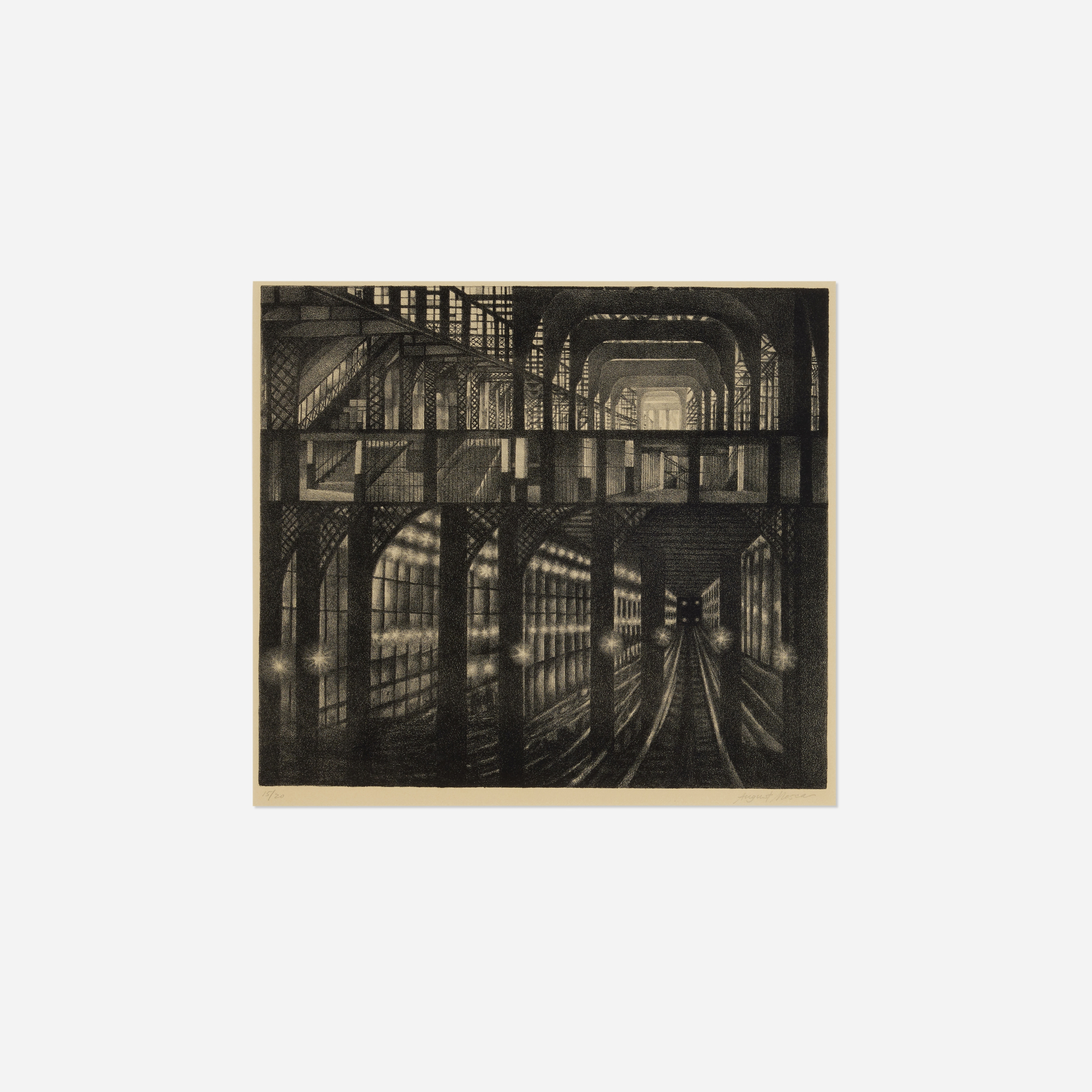August Mosca | Subway Station (1950) | MutualArt