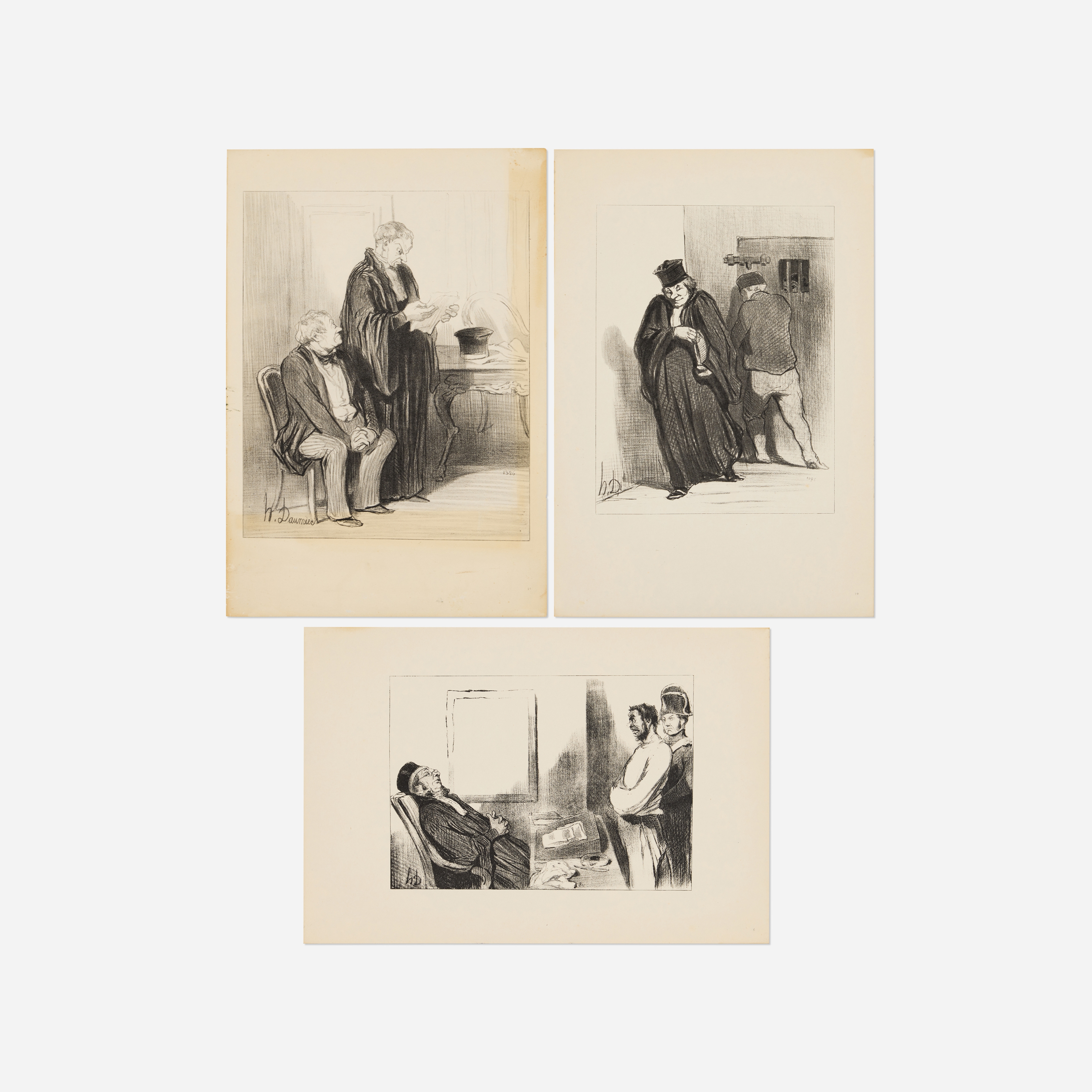 Artwork by Honoré Daumier, Three works from the Les Gens de justice portfolio, Made of Lithograph
