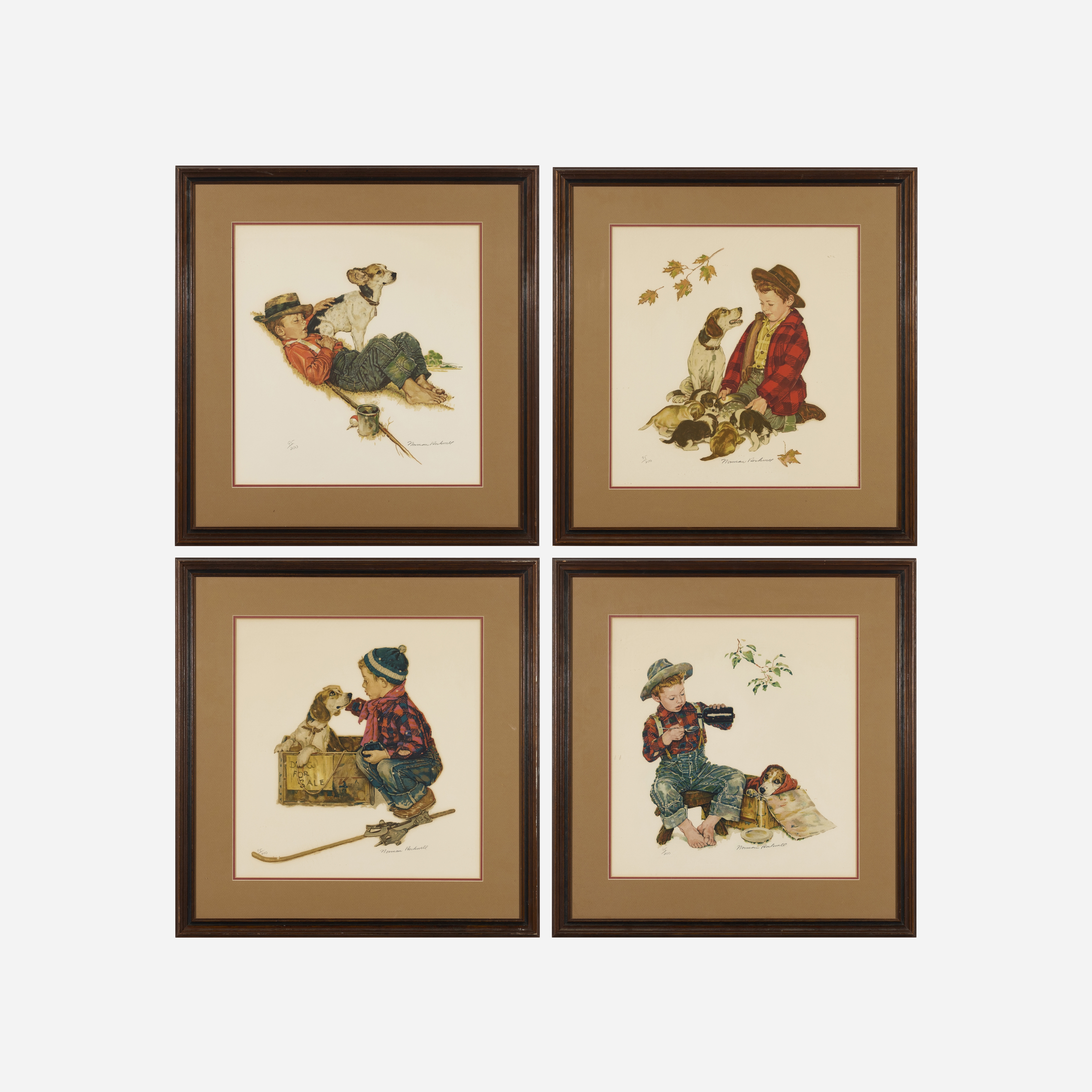 Artwork by Norman Rockwell, Puppy Love, Made of Lithograph In Colors On Arches