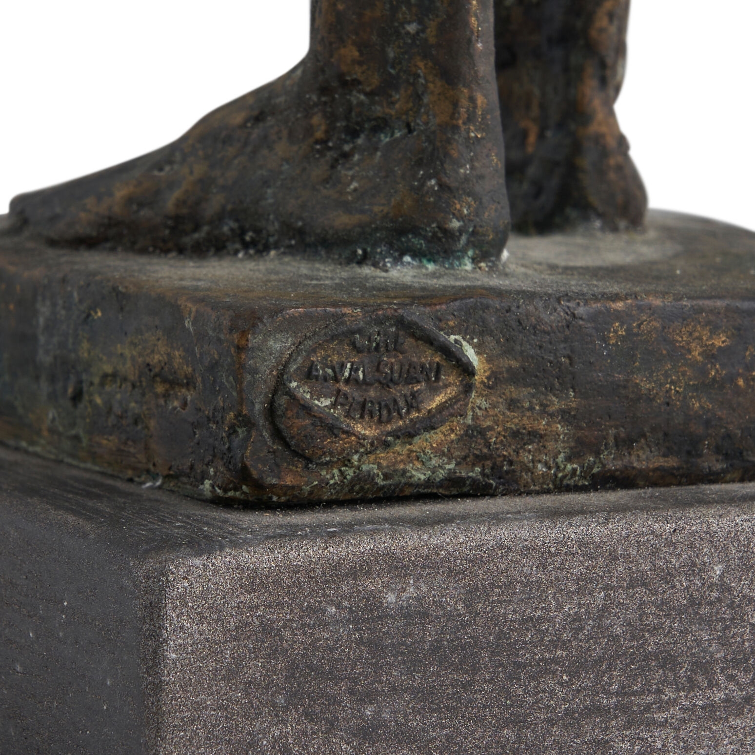 Artwork by Léon Indenbaum, Jeune fille nue, Made of bronze with brown and black patina on a painted wood base